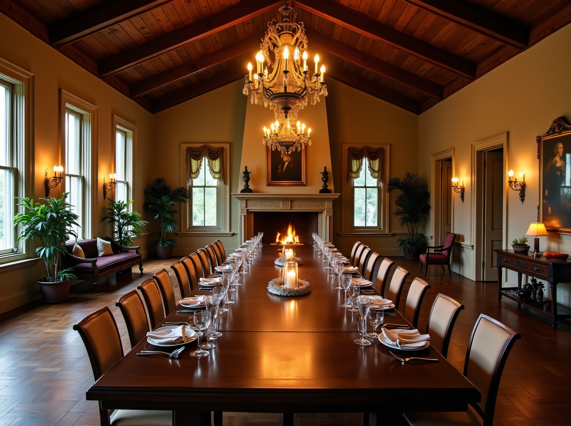 Elegantly decorated wedding venue